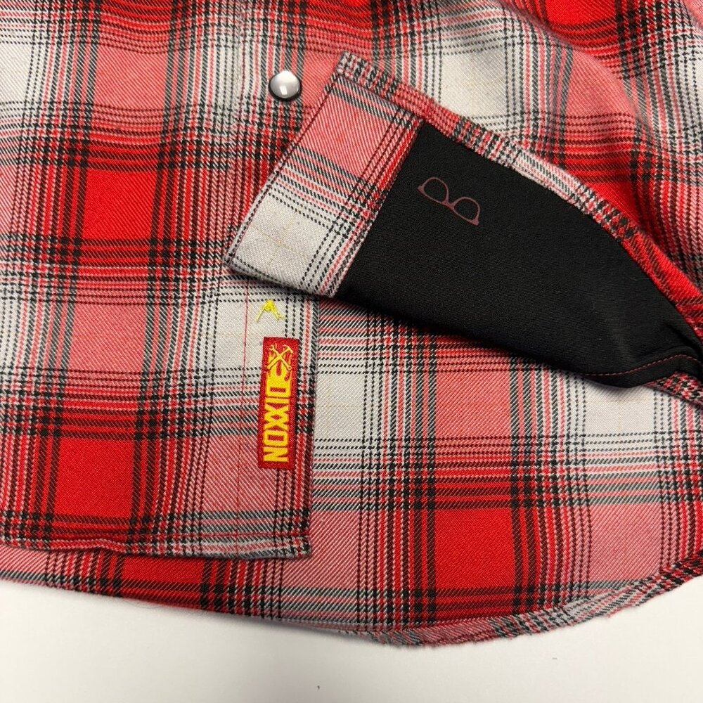 Dixxon Flannel Co Mr Horsepower Shirt Mens Xs 18.5x27 Red Long Sleeve Snap View 6